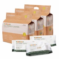 Ecoriginals Plant Based 3 Packs of Diapers + 3 Packs of Goat Milk Wipes | Infant Size 2 |