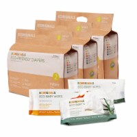 Ecoriginals Plant Based 3 Packs of Diapers + 3 Packs of Wipes | Infant Size 2 | Variety Wipes