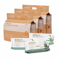 Ecoriginals Plant Based 3 Packs of Diapers + 3 Packs of Water Wipes | Crawler Size 3 |