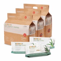Ecoriginals Plant Based 3 Packs of Diapers + 3 Packs of Water Wipes | Toddler Size 4 |