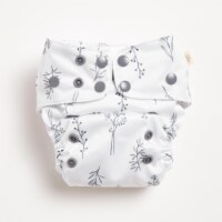 EcoNaps Reusable Cloth Diaper | One Size | Grey Folk Botanical