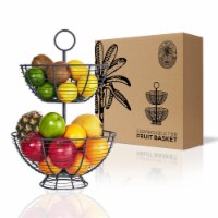 REGAL TRUNK  CO 2 Tier Bowl Fruit Basket, Farmhouse Wire Basket