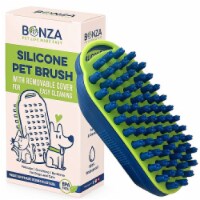 Bonza Massage Grooming Brush - Blue