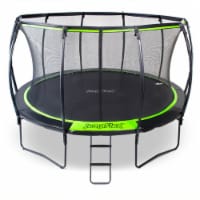 Jumpflex Flex140 14 Foot Trampoline with Enclosure and Ladder, Black and Green