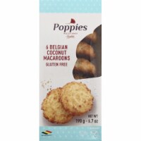 Poppies Coconut Large Belgian Macaroons, 6 ea (Pack of 12)