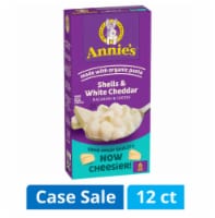 Annie's Macaroni & Cheese, Shells & White Cheddar, 12 Pack - 12 pack, 6 oz cartons