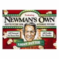 Newmans Own Light Butter Flavor Microwave Popcorn, 3 ea (Pack of 12)