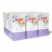 Red Rose Blossoms Sweet Chamomile Herbal Tea with 18 Tea Bags Per Box, Pack of 6