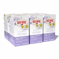 Red Rose Blossoms Sweet Chamomile Herbal Tea with 18 Tea Bags Per Box, Pack of 6