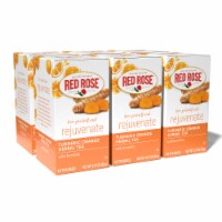 Red Rose Blossoms Turmeric Orange Blossom Herbal Tea with 18 Tea Bags Per Box, Pack of 6
