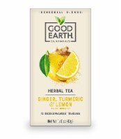 Good Earth Ginger, Turmeric & Lemon Tea(15 Tea Bags Pack of 5)