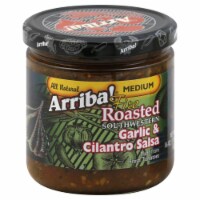 Arriba Riba Salsa Garlic & Cilantro, 16 OZ (Pack of 6)