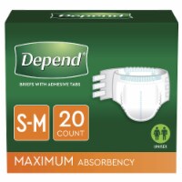 Depend Adult Incontinence Brief S Heavy Absorbency Overnight, 35456, Maximum, 20 Ct