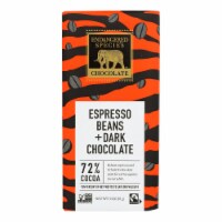 Endangered Species  - Dark Chocolate - 72 % Cocoa - Espresso Beans - 3 oz Bars - Case of 12