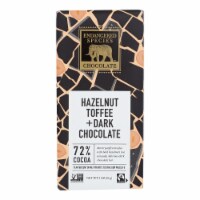 Endangered Species  - Dark Chocolate - 72 % Cocoa - Hazelnut Toffee - 3 oz Bars - Case of 12