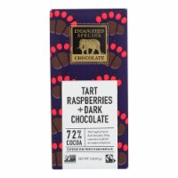 Endangered Species  - Dark Chocolate - 72 % Cocoa - Raspberries - 3 oz Bars - Case of 12