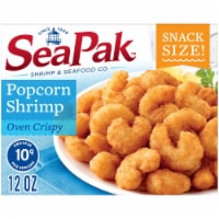 SeaPak Popcorn Shrimp with Oven Crispy Breading, Delicious Seafood, Case of 8 boxes, 12 oz
