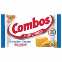 Combos Cheddar Cheese Cracker Singles Snacks - 18 count per pack -- 12 packs per case.