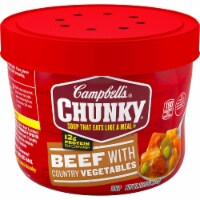 Campbell's Chunky Soup, Beef with Country Vegetables, 15.25 Oz. Microwavable Bowl (16 Count)