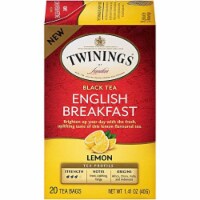Twinings of London Black Tea English Breakfast Lemon 1.41oz (Pack of 6)