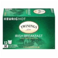 Twinings of London Irish Breakfast Black Tea K-Cup Packs 12-0.11 oz, (Pack of 6)