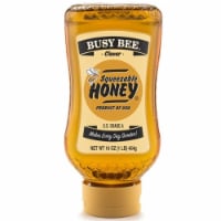 Honey Busy Bee Clover Squeeze Bottle 12 Case 16 Ounce