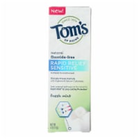 Tom's of Maine Rapid Relief Sensitive Toothpaste - Fresh Mint Fluoride-Free -Case of 6 - 4 oz