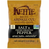 Kettle Krinkle Cut Salt and Fresh Ground Pepper Potato Chips - 2 oz. bag, 6 per case