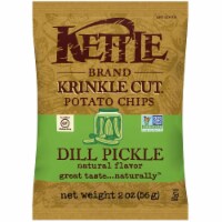 Kettle Foods Dill Pickle Krinkle Cut Potato Chips, 2 Ounce -- 6 per case.