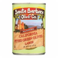 Santa Barbara California Green Olives - Pitted - Case of 12 - 5.75 oz.