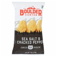 Boulder Canyon - Sea Salt & Cracked Pepper Kettle Cooked Potato Chips - Case of 12 - 5 oz