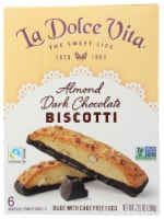 La Dolce Vita Almond Dark Chocolate Biscotti Non GMO 7.28oz PK6
