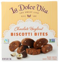 La Dolce Vita Chocolate Hazelnut Biscotti Bites Non GMO 6oz PK6