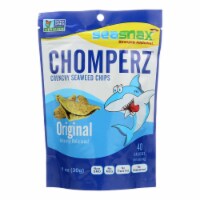 Seasnax Chomperz Crunchy Seaweed Chips - Original - Case of 8 - 1 oz.