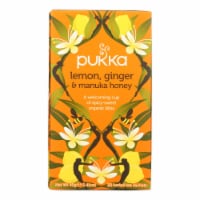 Pukka Herbal Teas Tea - Organic - Lemon Ginger and Manuka Honey - 20 Bags - Case of 6