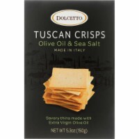 Dolcetto Tuscan Crisps Olive Oil & Sea Salt Made In Italy ,5.3 oz (Pack of 12)