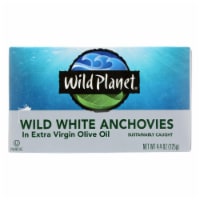 WILD PLANET WILD WHITE ANCHOVIES IN EXTRA VIRGIN OLIVE OIL, 4.4 OZ.