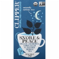Clipper Snore & Peace Organic Chamomile Lemon Balm &  Lavender Tea, 1.06 oz (Pack of 6)