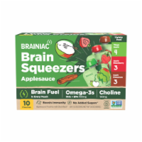 Brainiac Omega-3 Smart Applesauce Variety Pack, No Added Sugar, 10 Count
