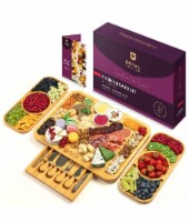 Royal Craft Wood Wood Bamboo Cheese Board With Side Trays