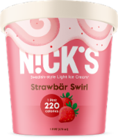 Nick's Swedish-Style Light Ice Cream, StrawbÃ¤r Swirl, Pint (8 Count)