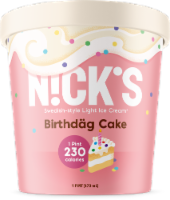 Nick's Swedish-Style Light Ice Cream, BirthdÃ¤g Cake, Pint (8 Count)