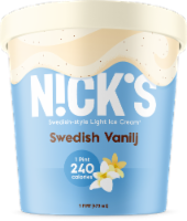 Nick's Swedish-Style Light Ice Cream, Swedish Vanilj, Pint (8 Count)