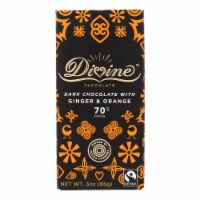 Divine - Bar Dark Chocolate 70% Gng/Orng - Case Of 12 - 3 Oz