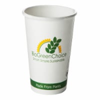22 oz Compostable Col Paper Cup w/two sided Bio Lining (1000 Count)