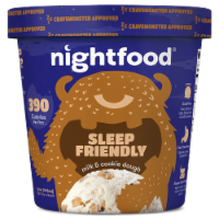 Nightfood, Sleep Expert Approved - Nighttime Ice Cream, Milk and Cookie Dough, Pint (8 Count)