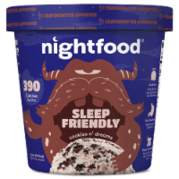 Nightfood, Sleep Expert Approved - Nighttime Ice Cream, Cookies n Dreams, Pint (8 Count)
