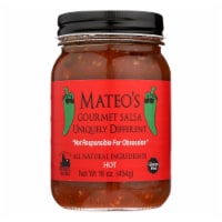 Mateo's Gourmet Salsa Uniquely Different HOT  Gluten Free, 16 oz (Pack of 6)