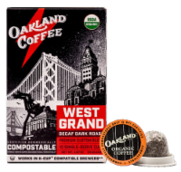 Oakland Coffee, West Grand Decaf, Dark Roast, Organic, Single Serve Cup Pods, 10ct