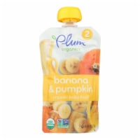 Plum Organics Baby Food-Pumpkin and Banana - Stage 2 - 6 Months and Up - 3.5 .oz - Case of 6